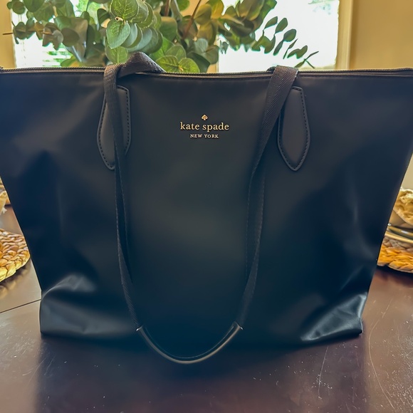 Kate Spade Nylon Tote, Silver Hardware - Black - Lightly Worn - Picture 2 of 7